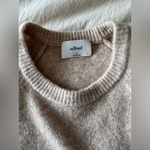 Wilfred Soft Beige Crew Neck Sweater